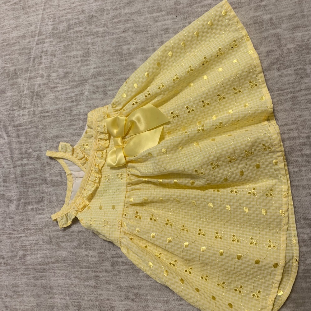 Yellow Bonnie Baby Dress. Size 6/9M